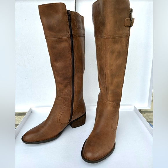 NWOT BORN Sz 7M CBFC19 Style Knee High Leather Brown Boots - Picture 4 of 16